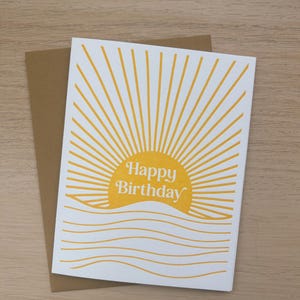 Cartão de aniversário Groovy Sunshine - Feliz aniversário - Cartão de aniversário ensolarado