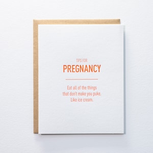 Tips for Pregnancy: Ice Cream Letterpress Card image 1