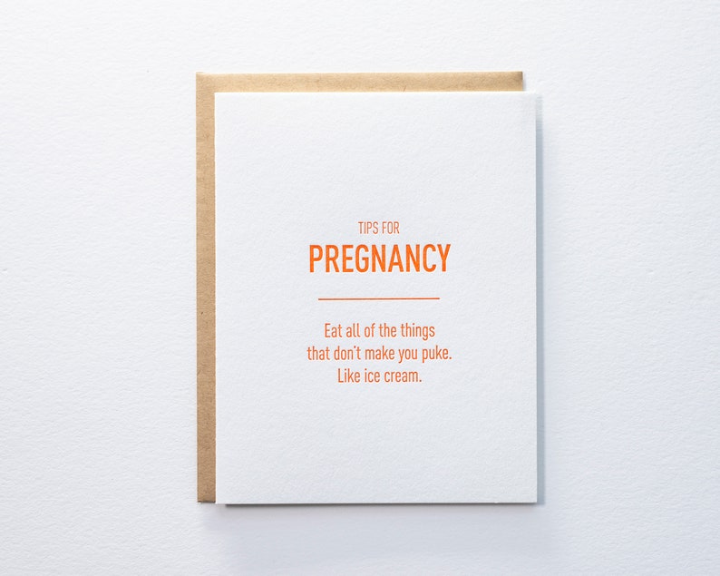 Tips for Pregnancy: Ice Cream Letterpress Card image 1