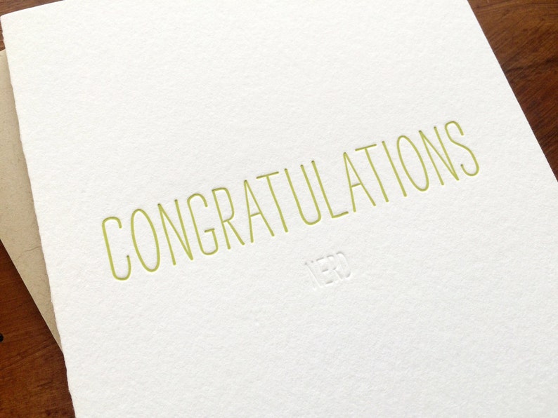 Hidden Message: Congrats Nerd Letterpress Card image 2