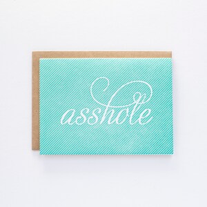 Asshole Pinstripe Humor Letterpress Card image 1