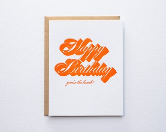 Happy Birthday - Drop Shadow - Letterpress Card