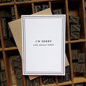 I'm Sorry Cards for Dudes Letterpress Sympathy Card image 2