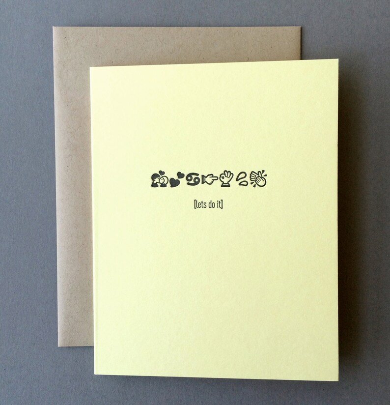 Lets Do It Letterpress Card Emojicards