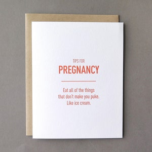 Tips for Pregnancy: Ice Cream Letterpress Card image 2