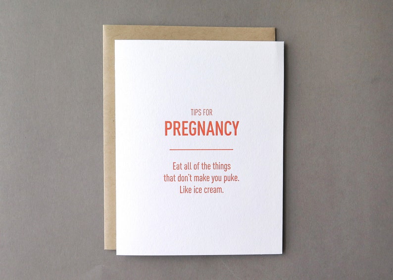 Tips for Pregnancy: Ice Cream Letterpress Card image 2