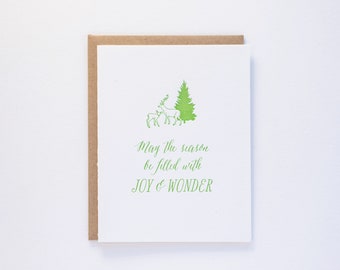 May the season be filled with Joy and Wonder - Letterpress Card