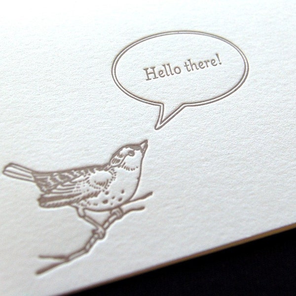 Hello there, single letterpress greeting card