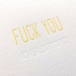 Hidden Message: Fuck You Letterpress Card image 2