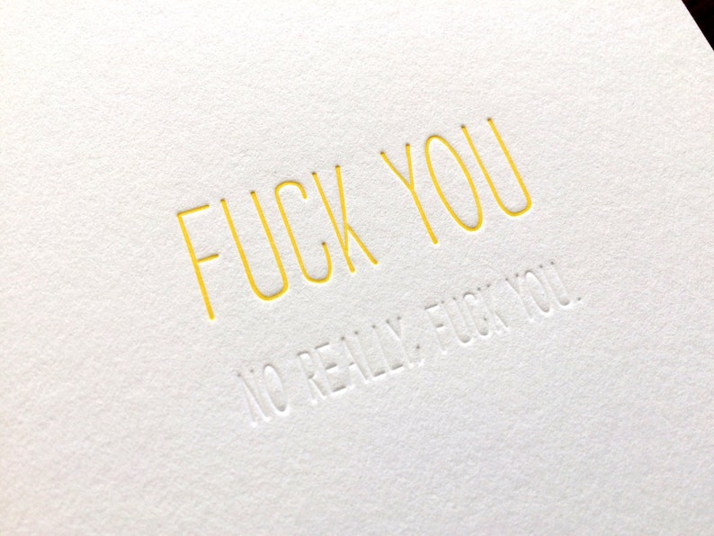 Hidden Message: Fuck You Letterpress Card image 2