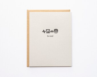 Bon Voyage - Emojicards - Letterpress Card