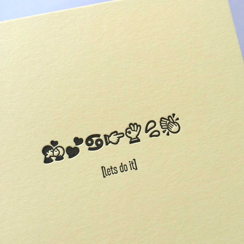 Lets Do It Letterpress Card Emojicards