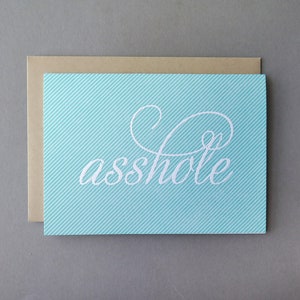 Asshole Pinstripe Humor Letterpress Card image 2