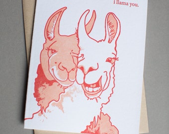 Love Llama - Letterpress Card