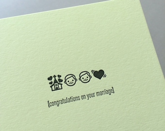Congratulations on your Marriage (Two Grooms Wedding) - Emojicards - Letterpress Card