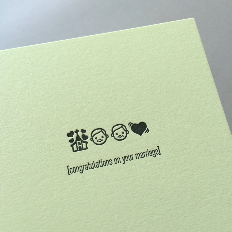 Letterpress Card Congratulations on your Marriage - Emojicards Two Grooms Wedding