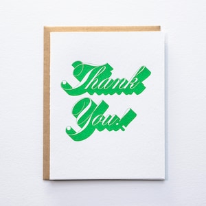 Thank You - Drop Shadow -Letterpress Card