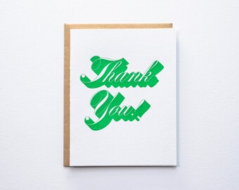 Thank You - Drop Shadow -Letterpress Card