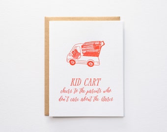 Cheers to the Parents (Kid Cart) - Letterpress Card