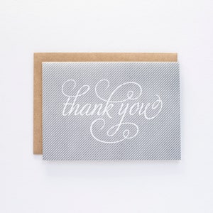 Merci, fines rayures (gris) - Carte typographique