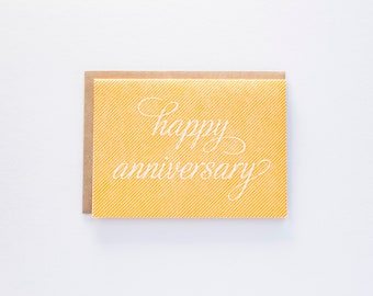 Anniversary Pinstripe - Letterpress Card