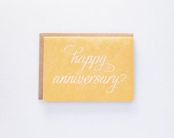 Anniversary Pinstripe - Letterpress Card