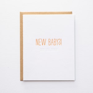Versteckte Botschaft: neues Baby - Letterpress Karte