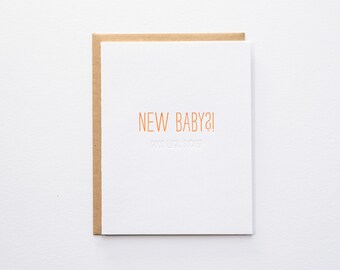 Hidden Message: New Baby - Letterpress Card