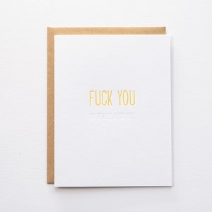 Hidden Message: Fuck You Letterpress Card image 1