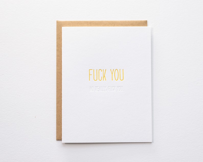 Hidden Message: Fuck You Letterpress Card image 1