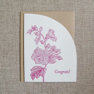 Félicitations, carte typographique découpée à l'arc
