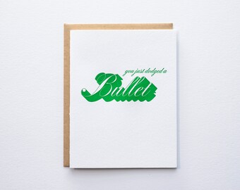 Bullet - Drop Shadow - Letterpress Card