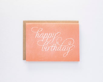 Birthday Pinstripe - Letterpress Card