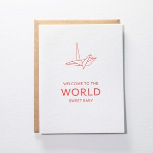 Bienvenue dans le monde, doux bébé - Carte typographique