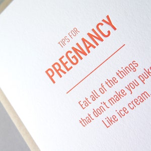 Tips for Pregnancy: Ice Cream Letterpress Card image 3
