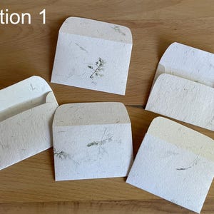 5 kleine Briefumschläge aus recyceltem Baumwollpapier für Karten, Grüße, Geldgeschenke, Einladungen, liebevolle Botschaften und mehr