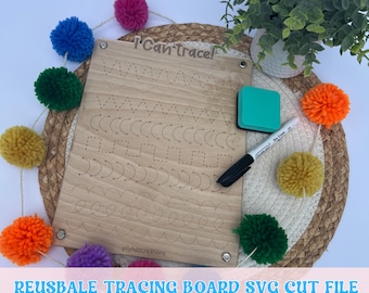 Reusable Acrylic Tracing Board svg, Dry Erase Tracing Board svg File, Montessori Materials Svg, Montessori Dry Erase Board svg, Laser Files