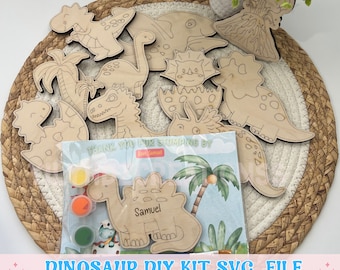 Dinosaur DIY Kit Svg, Kids Summer Diy svg, Dinosaur Party Diy Paint Kit Svg, Dinosaur Svg, Diy Kit Svg, Paint Your Own Svg,Svg Craft Diy Kit