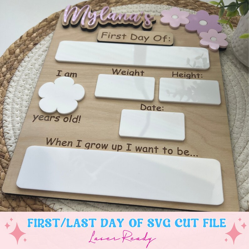First Day of School Sign Svg Last Day of School Laser File Back to ...