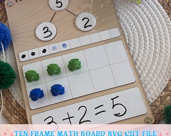 Tien Frame Math Board Svg, Montessori Tien Frame Math Cut File, Digitale Tien Frame Board Svg, Tien Frame Math Board Svg Cut File, Math Laser svg