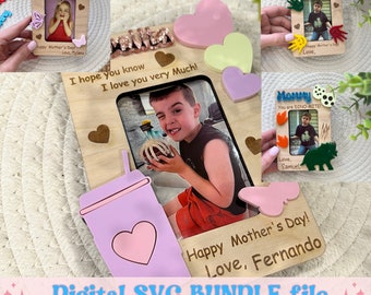 Imán fotográfico del refrigerador del Día de la Madre, Archivo listo para láser, Regalo del Día de la Madre, Regalo para la abuela, Regalo para mamá, Regalo del Día de las Madres Svg, Día de las Madres Svg