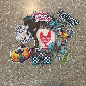 Cowgirl Western Cactus Iron On Trucker Hat Patches