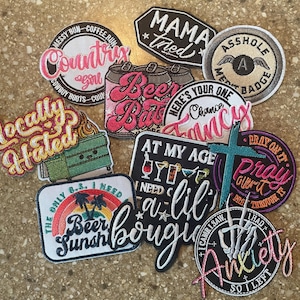 Cowgirl Beer Babe Funny Western Iron On Trucker Hat Patches