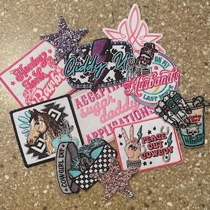 Cowgirl Sugar Daddy Western Iron On Trucker Hat Patches