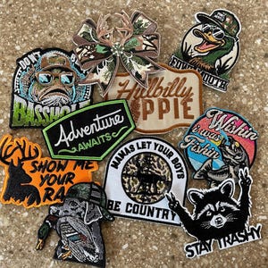 Cowgirl Hunting Foul Mouth Camo Western Iron On Trucker Hat Patches Cowboy