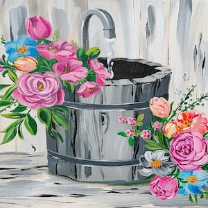 Rustikale Planter Paint Party Druckbare Download Vorlage