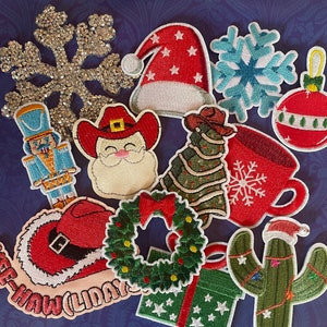Christmas Cowgirl Western *MYSTERY BUNDLE* Iron On Trucker Hat Patches Bulk