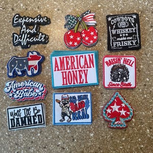 America Cowgirl Funny Western Iron On Trucker Hat Patches USA