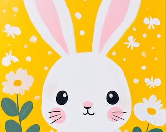 Frühling Bunny Paint Party Druckbare Download Vorlage