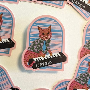 Meowsic Cats: Keegan Keyboard Vinyl Sticker